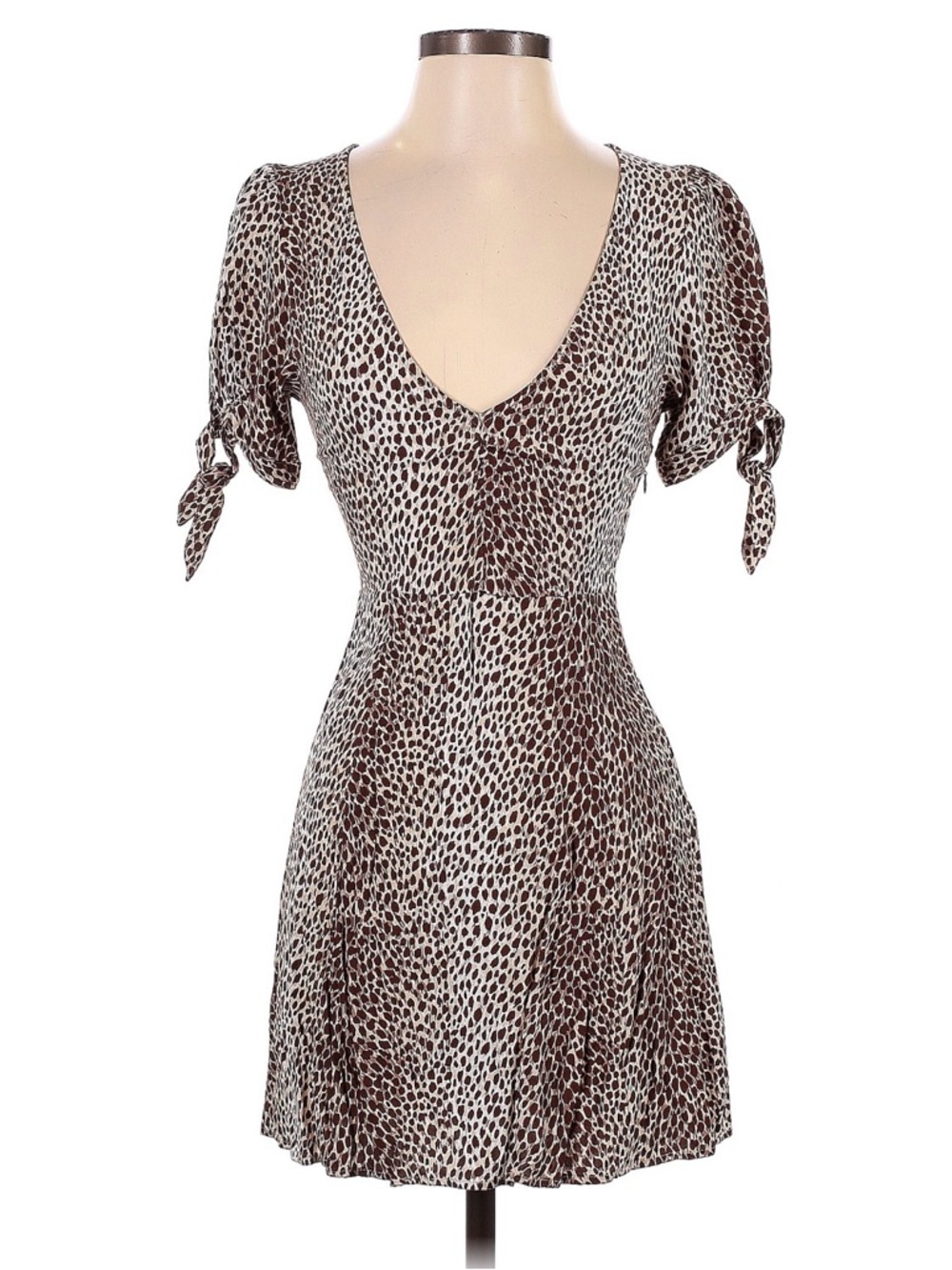 Auguste The Label Brown & Cream Leopard Print Dress